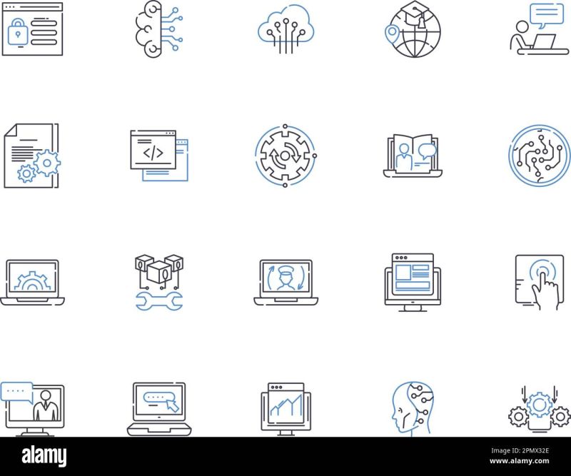 Web Programming Outline Icons Collection Web Programming Html Css - Nature Wallpaper Collection - High Resolution Quality