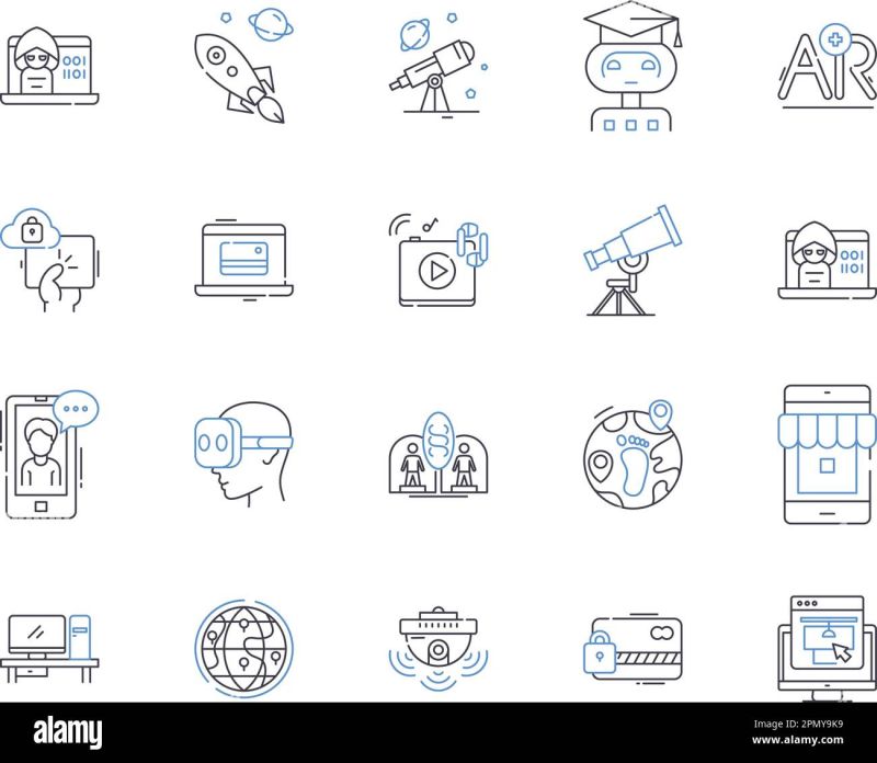 Software Development Outline Icons Collection Software Development Coding Programming - Incredible Gradient Art - Retina