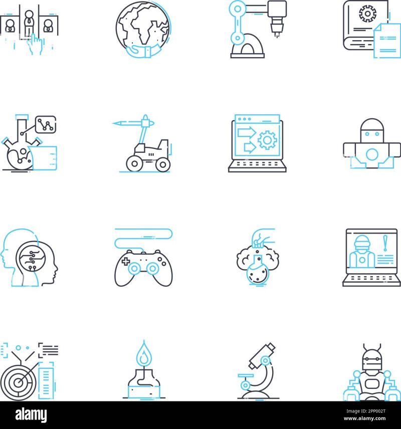 Computer Software Linear Icons Set Program Code Application - Ultra HD 8K Geometric Arts | Free Download