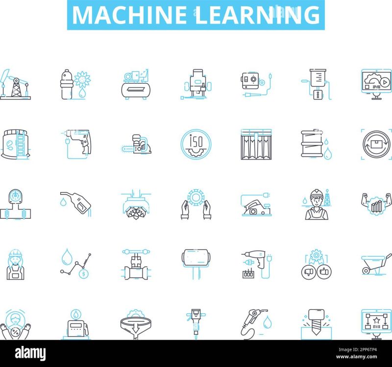 Machine Learning Linear Icons Set Algorithms Neural Nerks Prediction Deep Learning - Best Ocean Patterns in HD
