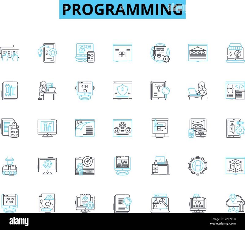 Computational Program Line Icons Collection Algorithm Code Function - Premium Vintage Pattern Gallery - Mobile
