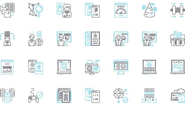 Data Science Linear Icons Set. Analytics, Algorithms, Big Data, Clustering, Correlation, Data ...