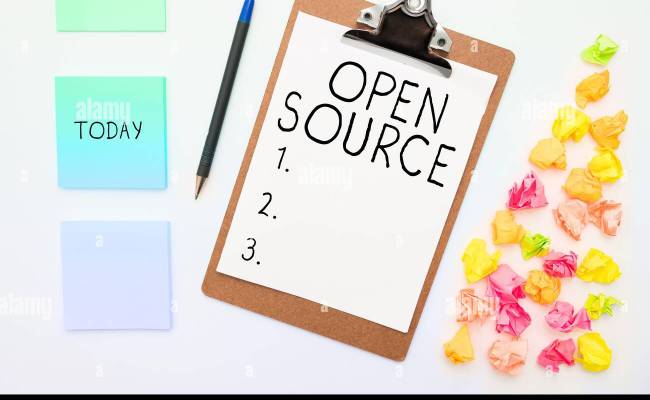 Writing Displaying Text Open Source. Concept Meaning Denoting Software ...