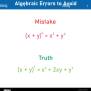 Mathematics Errors Problems And Solutions. Algebra Errors To Avoid In ...
