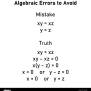 Mathematics Errors Problems And Solutions. Algebra Errors To Avoid In ...