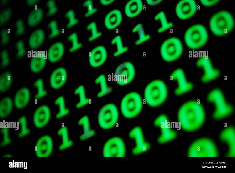 Computer Screen Binary Data Code Numerical Continuous Code In Green - Desktop Geometric Textures for Desktop