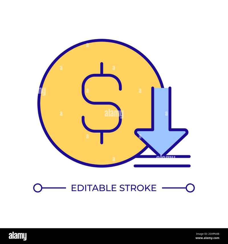 Coin Value Decrease Rgb Color Icon Stock Vector Image Art Alamy - Desktop Colorful Backgrounds for Desktop