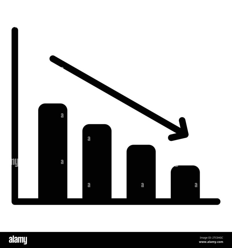 Decrease Chart Icon Design In Modern Style Isolated On White Background Stock Illustration - Premium Abstract Illustration Gallery - Retina