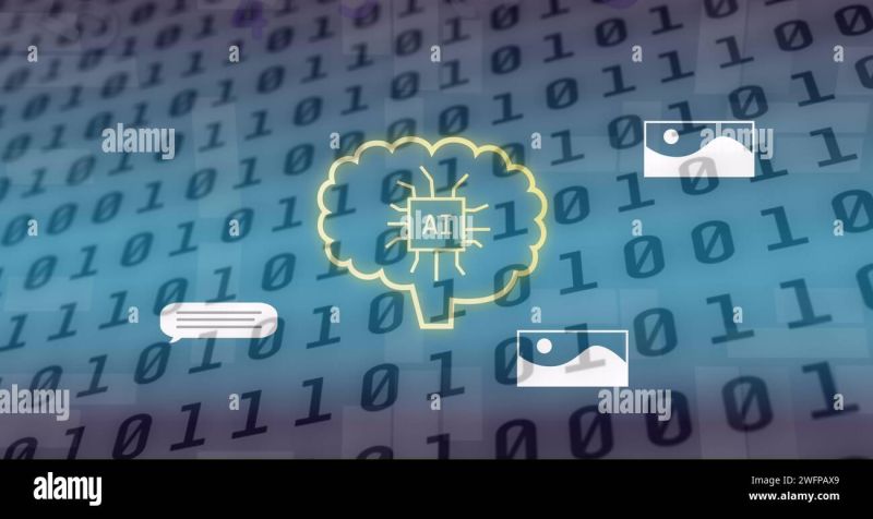 Image Of Ai Text And Icon Over Binary Coding Data Processing Stock - 8K Abstract Wallpapers for Desktop