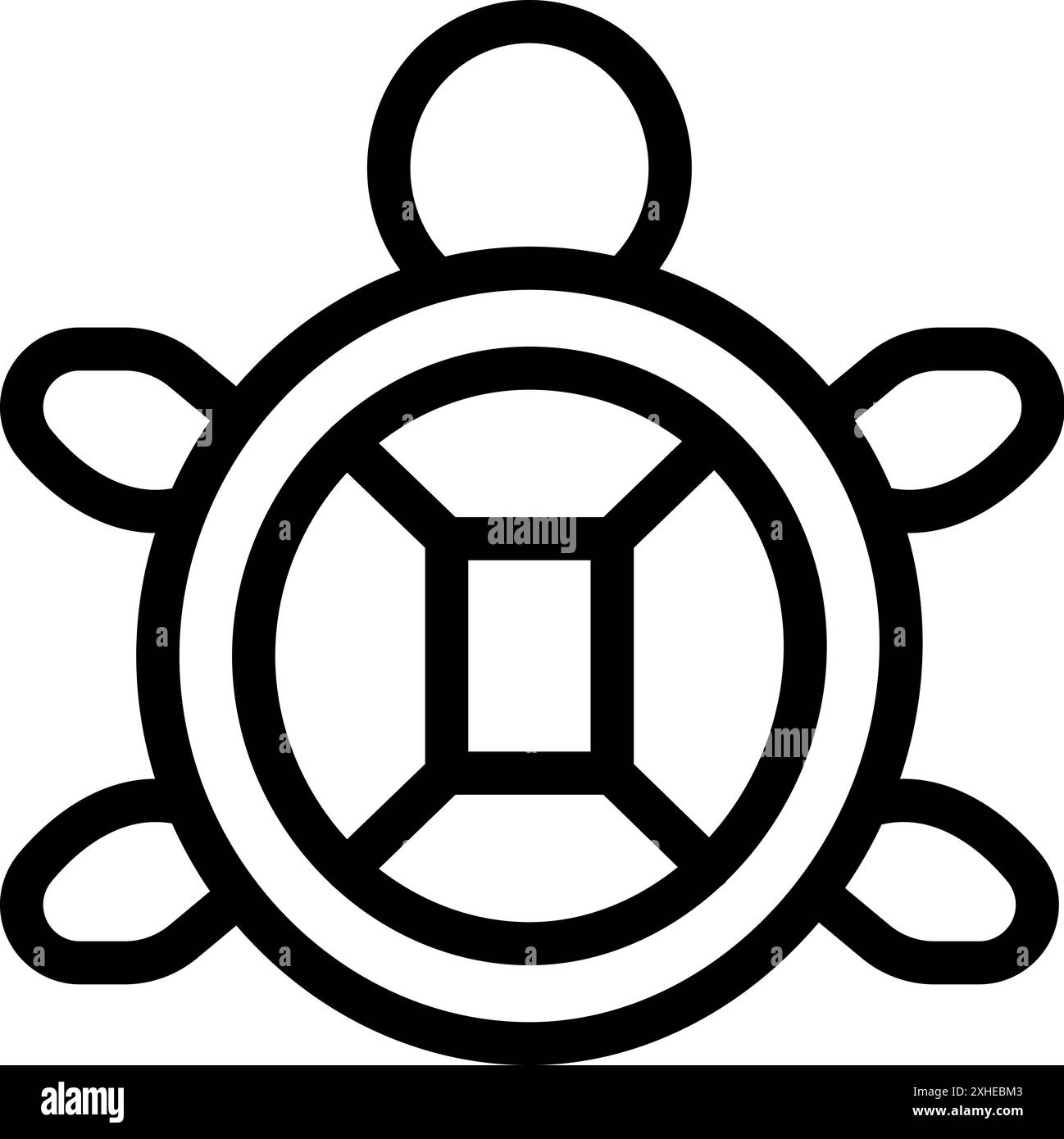 Simple line art illustration of a turtle shell, perfect for representing concepts of longevity