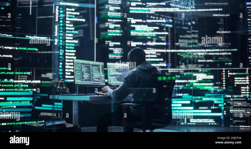 Male Developer Typing On Computer Creating Complex Software Running Coding Tests On Transparent - Modern Mobile Geometric Pictures | Free Download