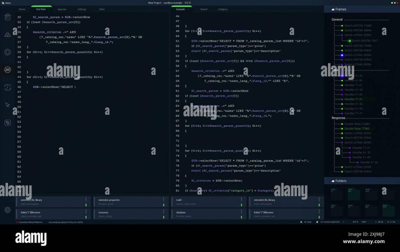 Developer Software Code Mock Up With Generic Programming Language Dark - Minimal Illustration Collection - 4K Quality