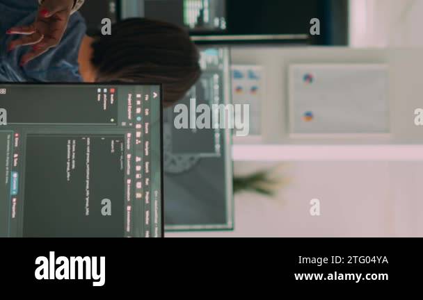 Software Engineers Analyzing Source Code And Database Brainstorming - Premium Light Design Gallery - Ultra HD