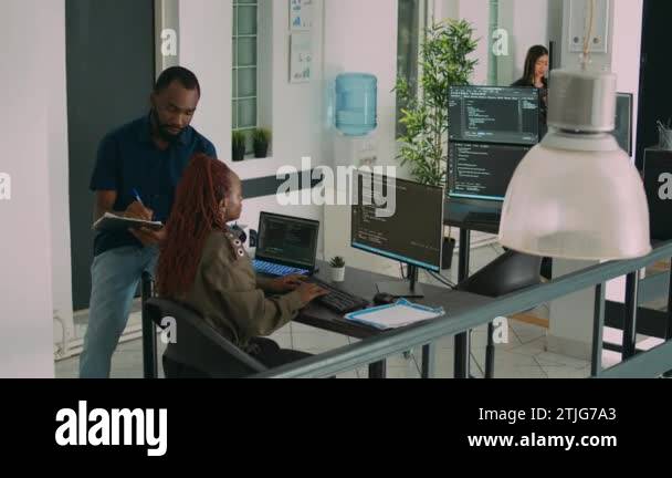 Junior Developer Working On Terminal Window To Code System Script Using Multiple Monitors With - Best Landscape Textures in Full HD