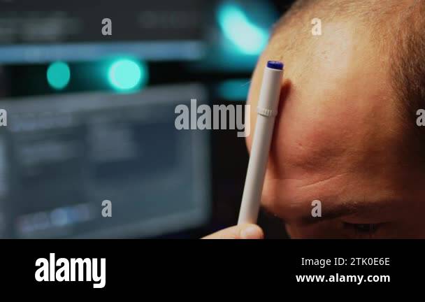 Pensive Programmer Brainstorming Ideas To Create User Interface Stock - Amazing HD Ocean Images | Free Download