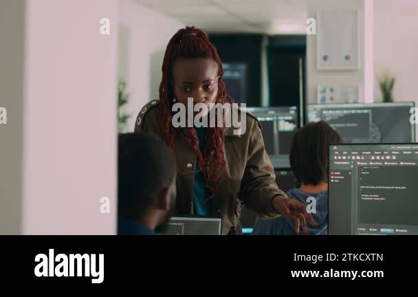 Software Engineers Analyzing Source Code And Database Brainstorming - 4K Dark Patterns for Desktop