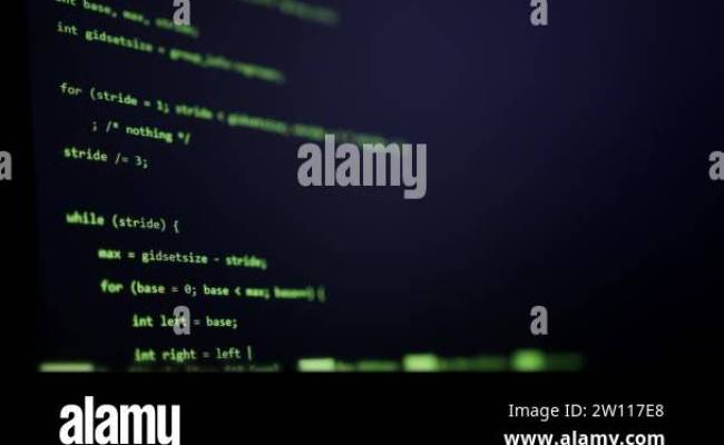 Close Up Coding And Programming On Screen. Hacker Computer Screen ...