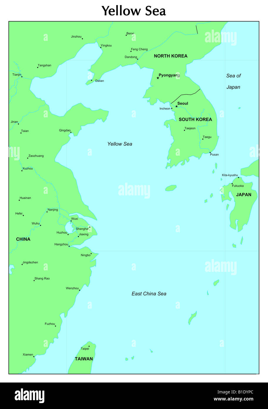 Yellow Sea World Map 82 Yellow Sea Map Stock Photos High Res Yellow Sea Map B1DYPC 