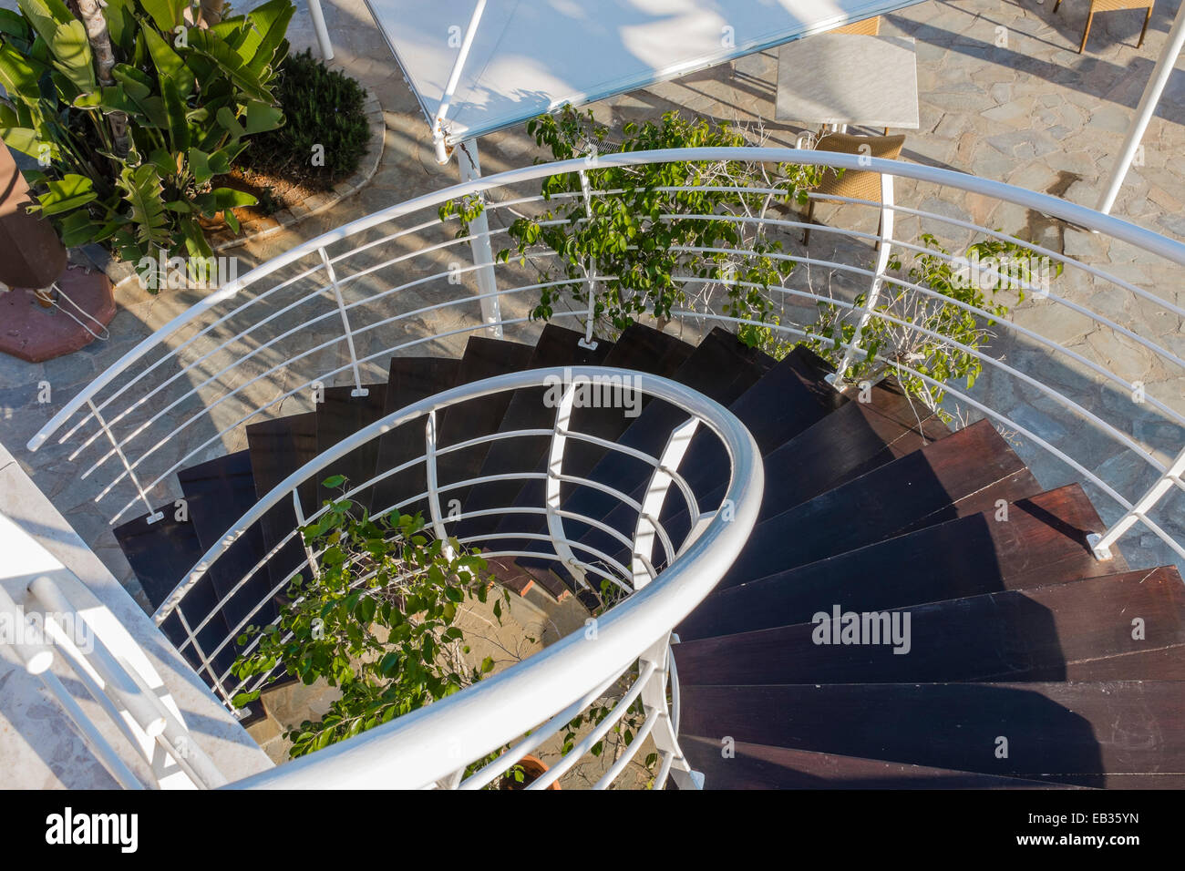 External spiral staircase stock photo