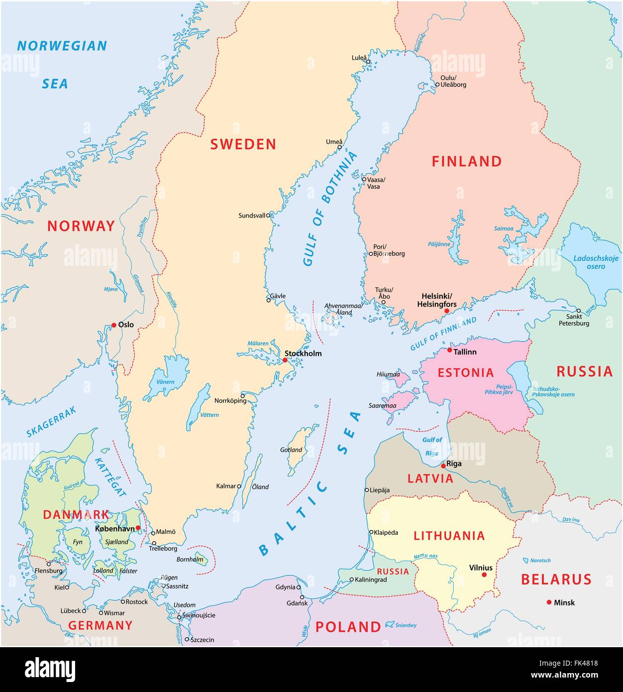 Baltic Sea Russia Stock Vector Images Alamy Baltic Sea Map FK4818 