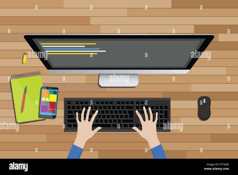 Vertical Portrait Of It Programmer Checking Computer Code Using Desktop - 8K Gradient Pictures for Desktop