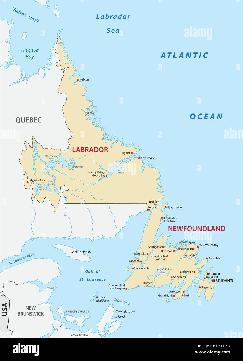 And Labrador Map Hi Res Stock Photography And Images Alamy And Labrador Map H6TH5D 