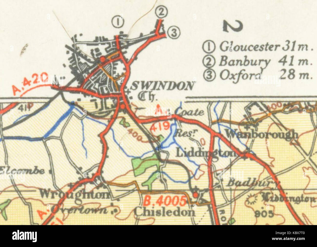 Map Of Swindon Hi Res Stock Photography And Images Alamy Swindon Map 1945 KBX7T0 