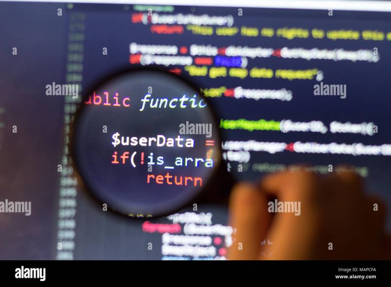 Php Back End Code Zoomed Through A Magnifier Computer Programming - Stunning Dark Wallpaper - 8K