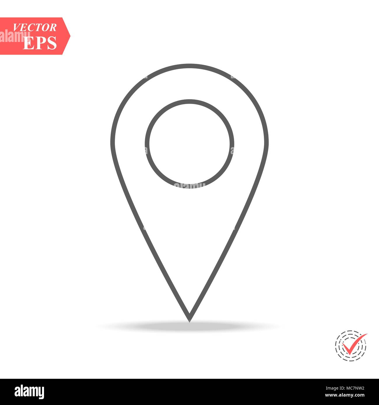 Pin Line Icon Vector Location Sign Isolated On White Background Navigation Map Gps Direction Place Search Concept Stock Vector Image Art Alamy