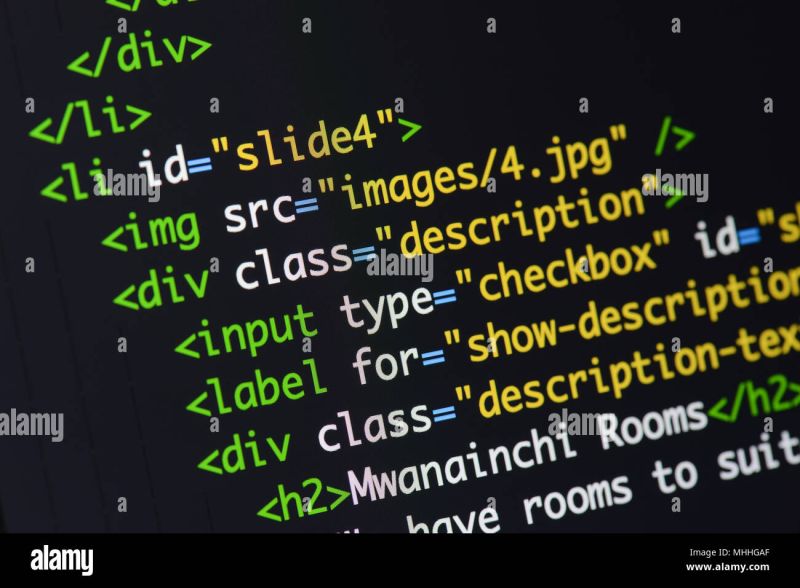 Real Html Code Developing Screen Programing Workflow Abstract Algorithm Concept Lines Of Html - Premium Vintage Art Gallery - Full HD