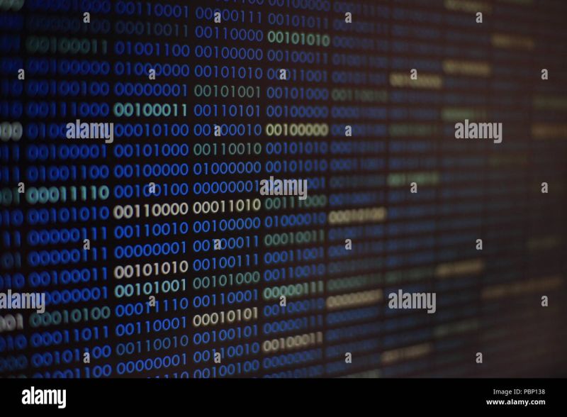 Blue Binary Code Blocks Binary Data Blockchain Concept Blue Background - Retina City Photos for Desktop