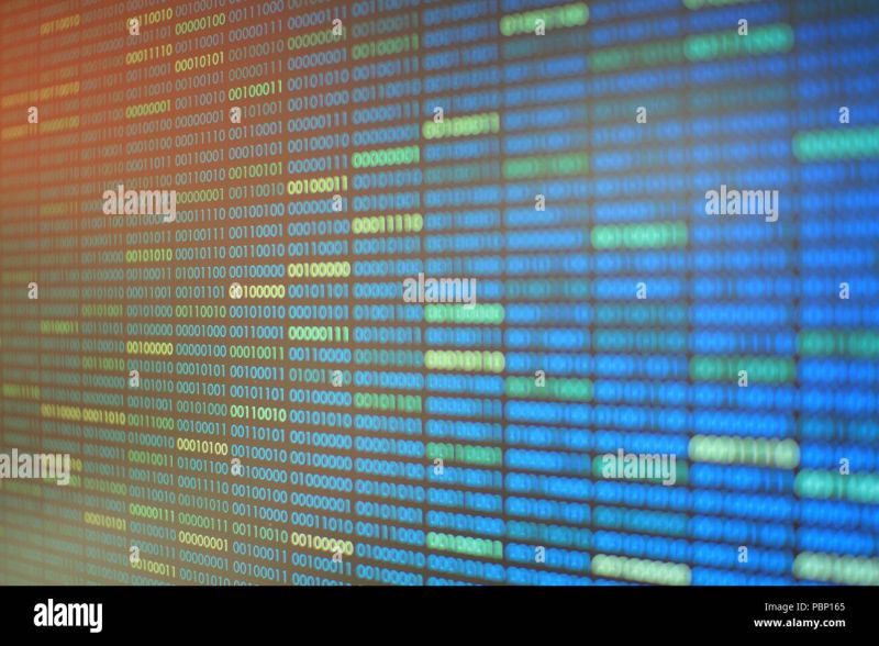 Blue Binary Code Blocks Of Binary Data Blockchain Concept Blue Background With Computer - Premium Minimal Texture Gallery - HD