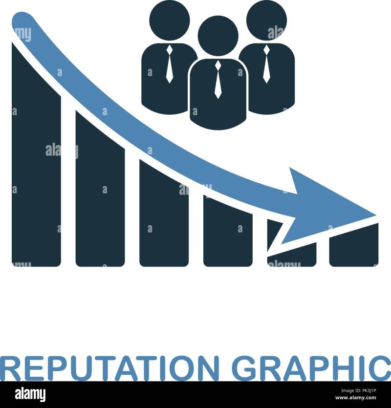 Reputation Decrease Graphic Icon Monochrome Style Design From Diagram Icon Collection Ui - Space Pattern Collection - 4K Quality