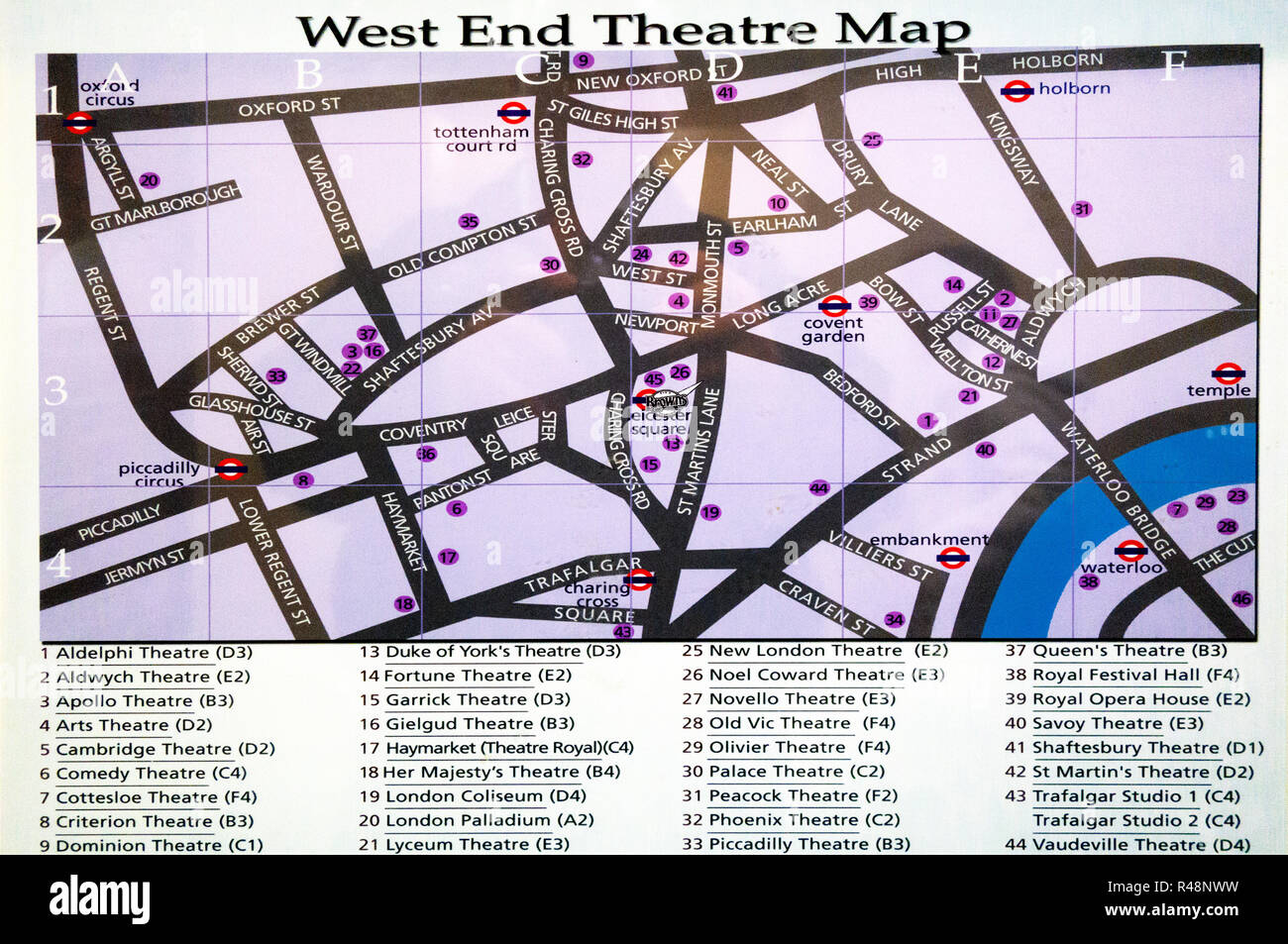 Theatre District Map Londons West End Theatre District Map R48NWW 