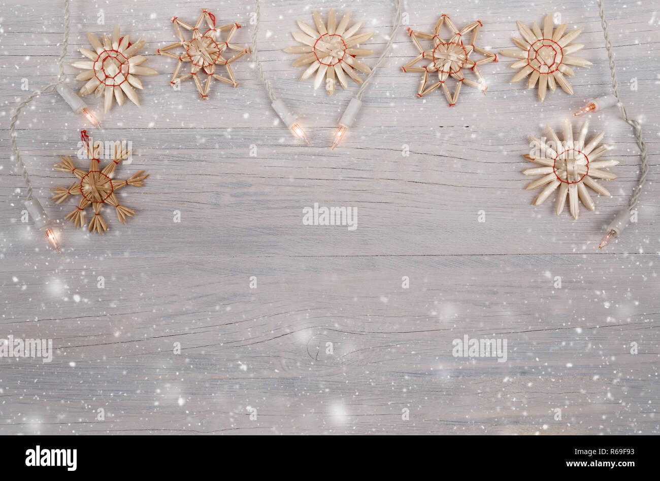 White christmas lights background stock photo