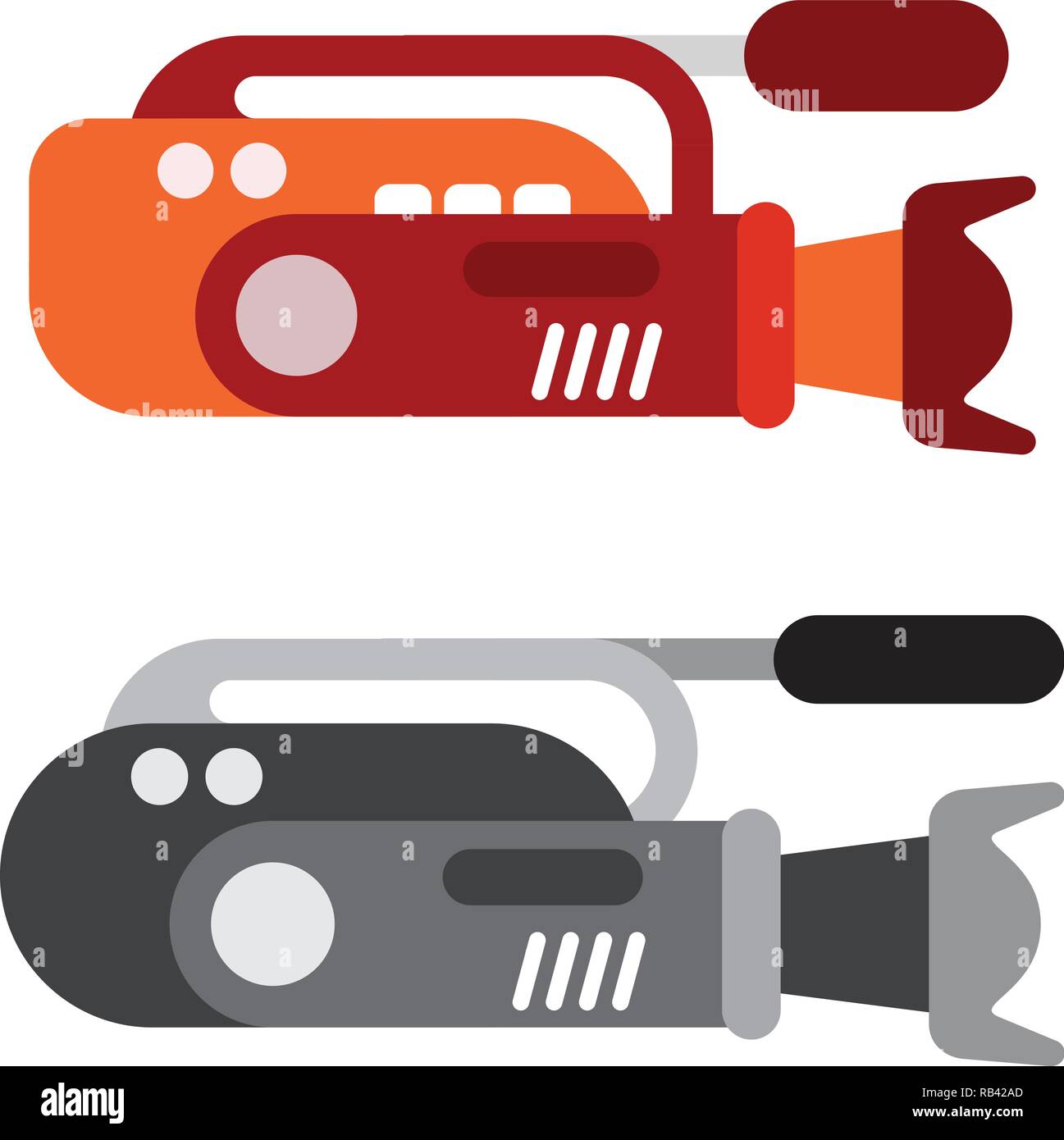 Two Variants Of Modern Video Camera Flat Vector Icon Isolated On A White Background Stock Vector Image Art Alamy
