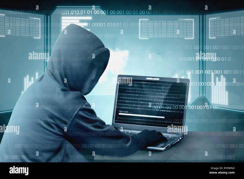 Hacker In Black Hoodie Touching Virtual Screen With Binary Code Stock Image Image Of Laptop - Best Sunset Images in 8K