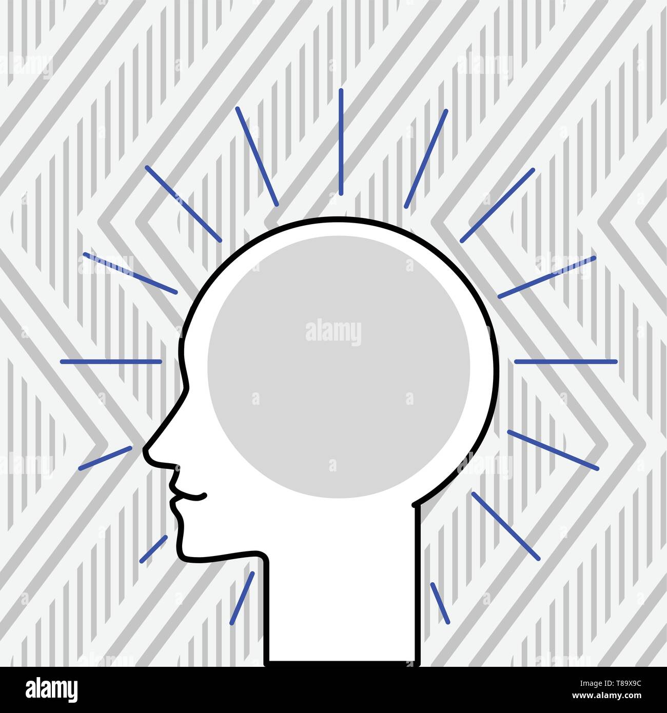 picture Blank Human Head Outline light rays blank text space design