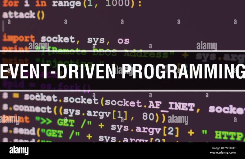 Event Driven Programming Text Written On Programming Code Abstract - Dark Photo Collection - Retina Quality
