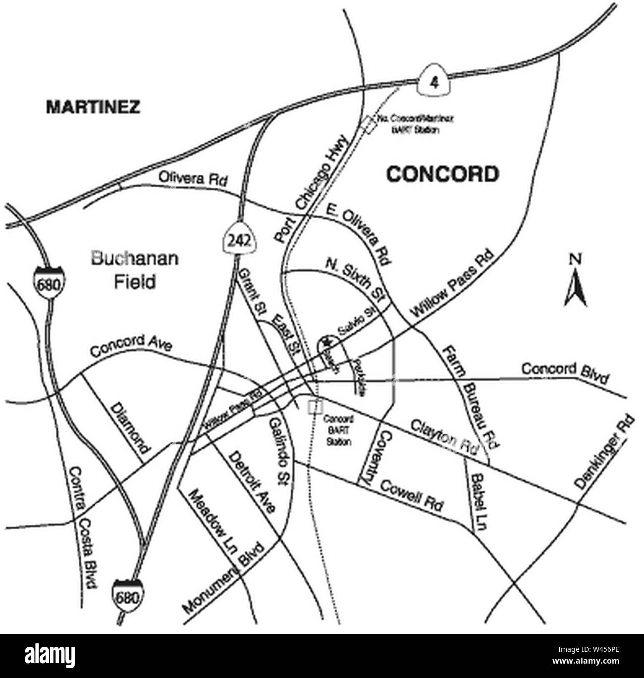 Map Of Concord Black And White Stock Photos Images Alamy Concord Map W456PE 