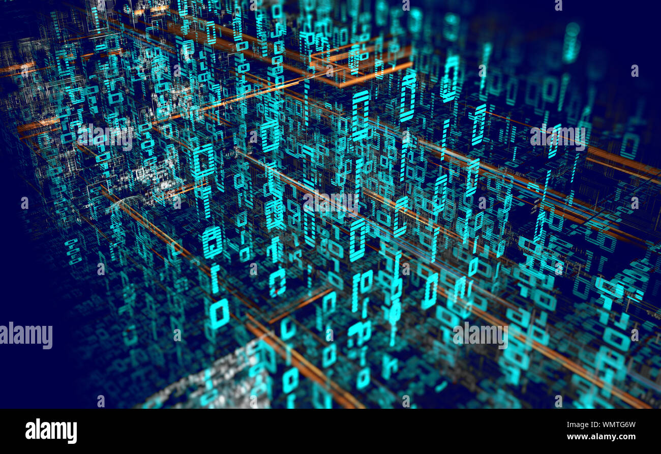 Wallpaper of binary code concept pattern and big data structure.net and source code.abstract