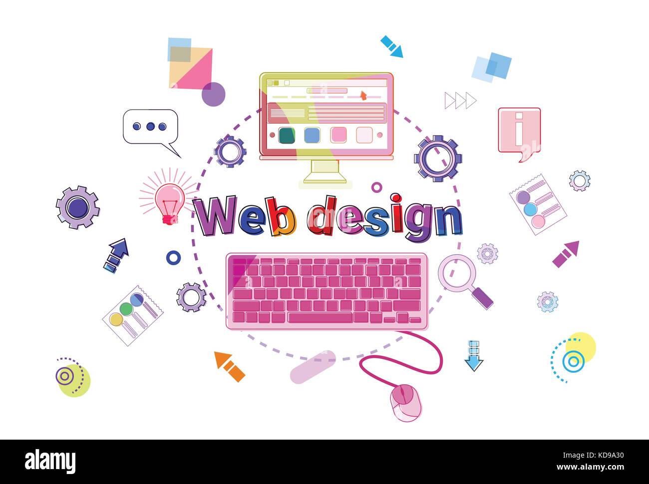 Concepto De Diseno Web Proceso Creativo De Desarrollo De Software Banner Programacion Imagen Vector De Stock Alamy
