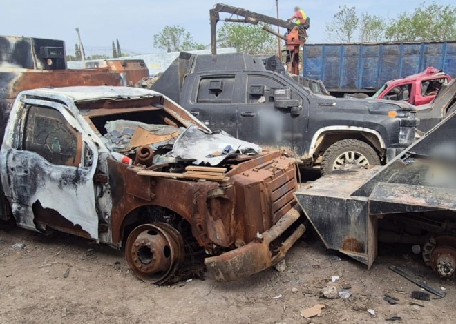 FGR en Tamaulipas presume la destrucción de chatarra