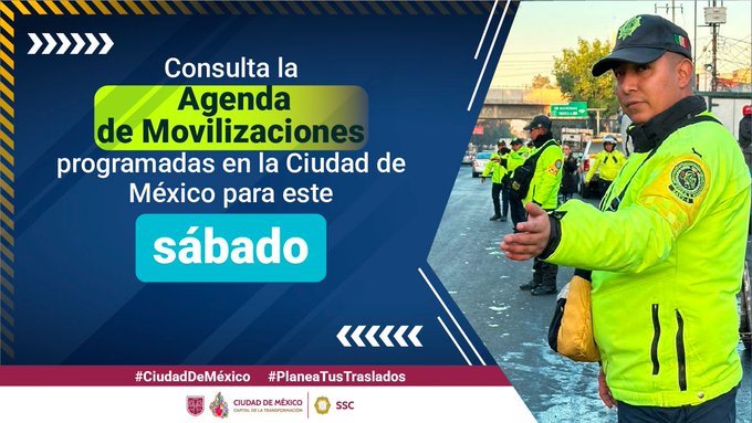 Consulta la Agenda de Movilizaciones programadas para este sábado 26 de abril en la Ciudad de México.