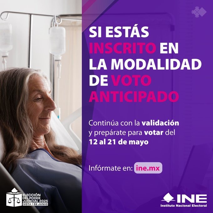 El INE da fechas para el voto anticipado en las elecciones del PJF