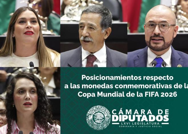 Define Diputados características de monedas conmemorativas de la Copa Mundial de la FIFA 2026