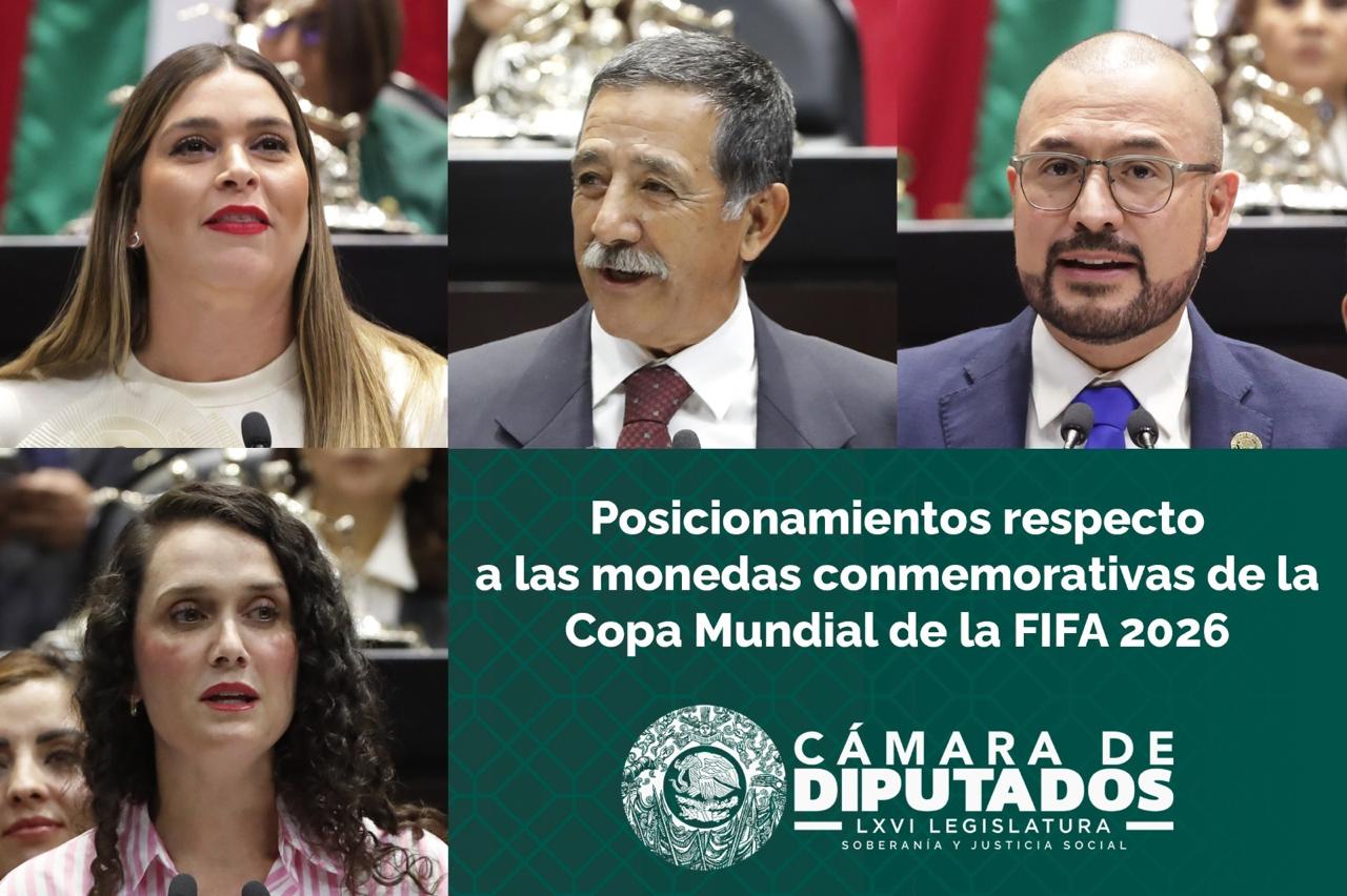 Define Diputados características de monedas conmemorativas de la Copa Mundial de la FIFA 2026