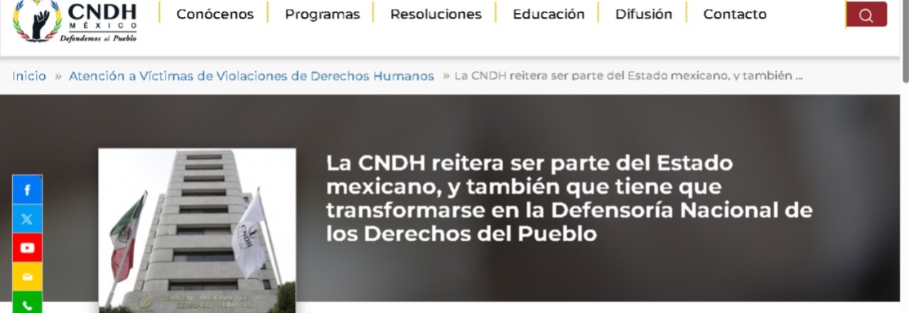 Propone Piedra Ibarra desaparecer la CNDH para crear la Defensoría Nacional de los Derechos del Pueblo.
