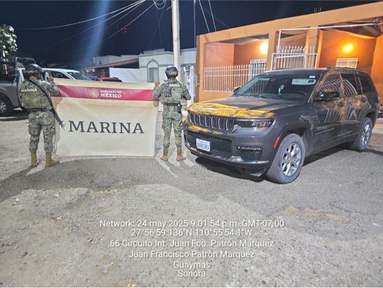 Marina y autoridades detienen a nueve personas y aseguran material ilícito en Guaymas, Sonora