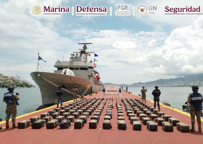 Marina asegura más de 3.5 toneladas de cocaína frente a costas de Guerrero